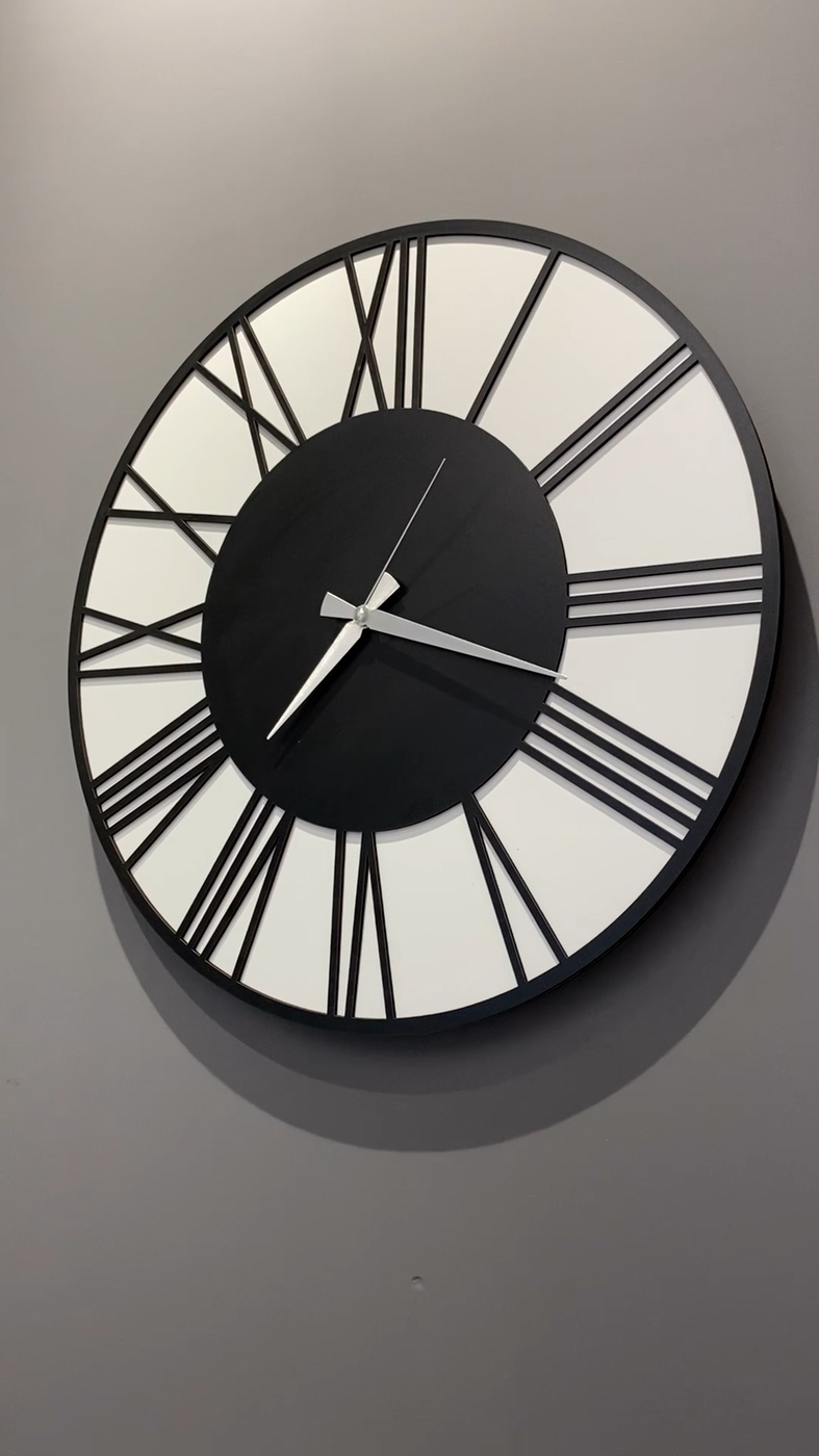 Black & White Roman Wall Clock