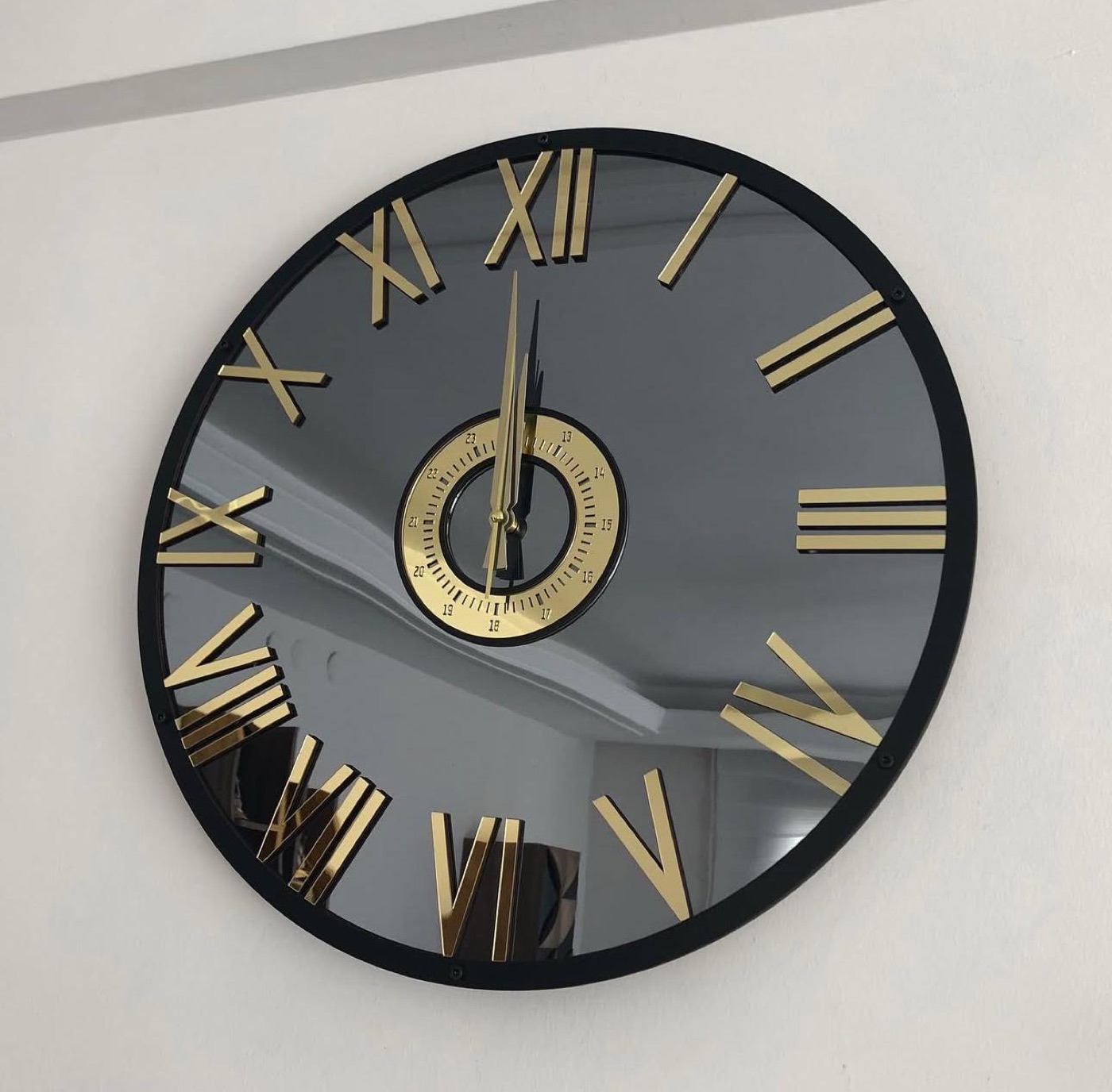 Gold Roman Mirror Wall Clock