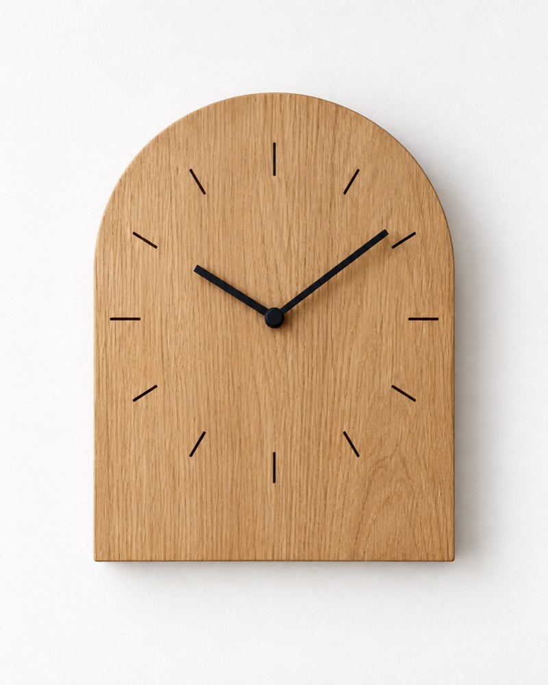 Arch Wooden Wall Clock