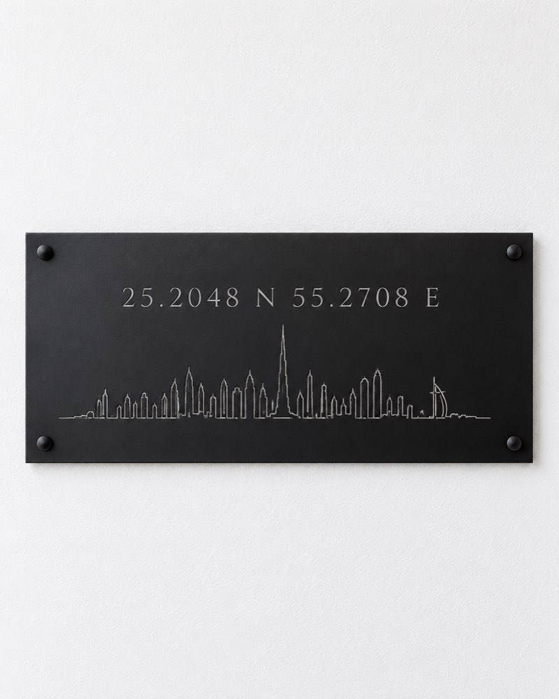 Coordinates Location Plaque