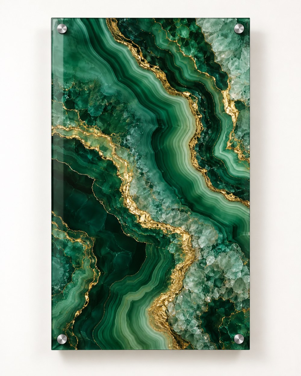 Emerald Agate Glass Wall Art