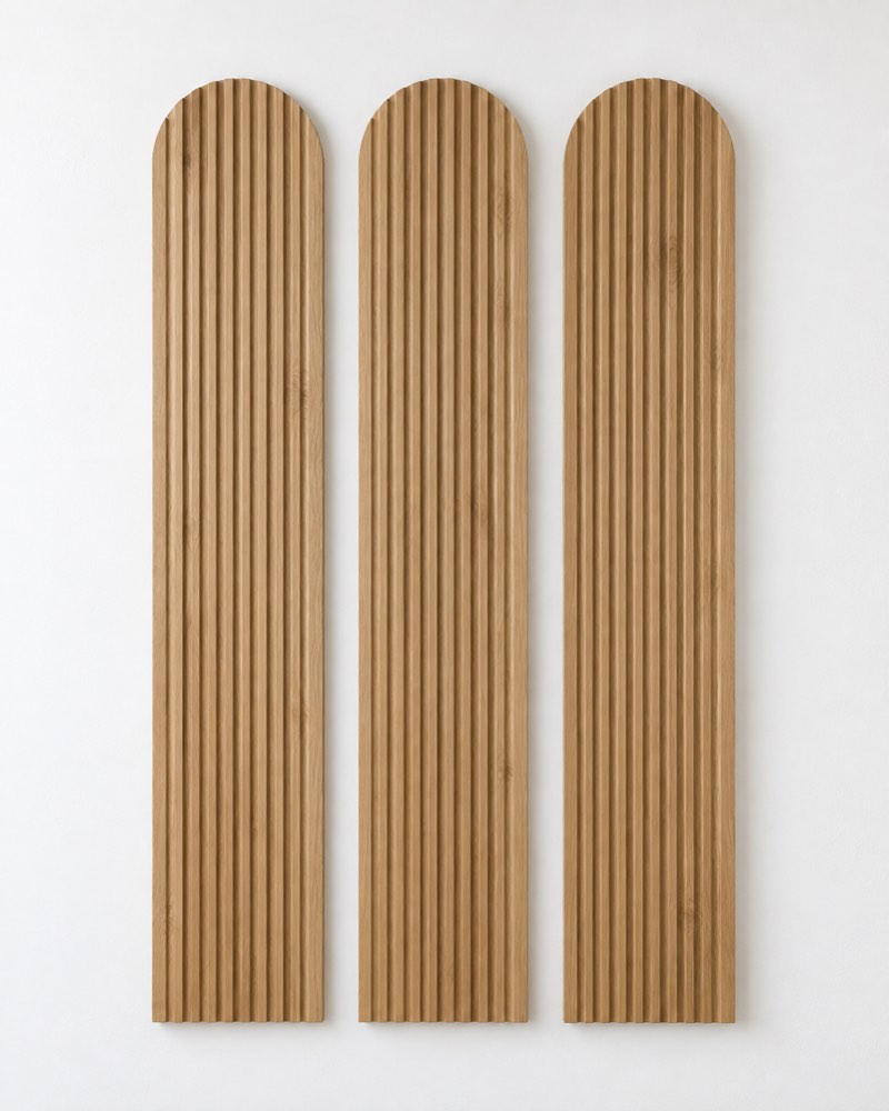Fluted Arch Wooden Wall Panel Trio