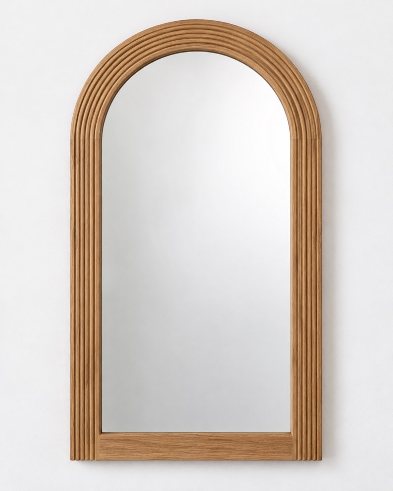 Fluted Oak Arch Wall Mirror