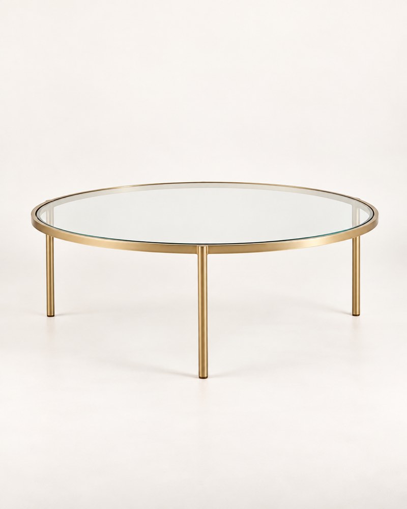 Glass Top Gold Frame Coffee Table