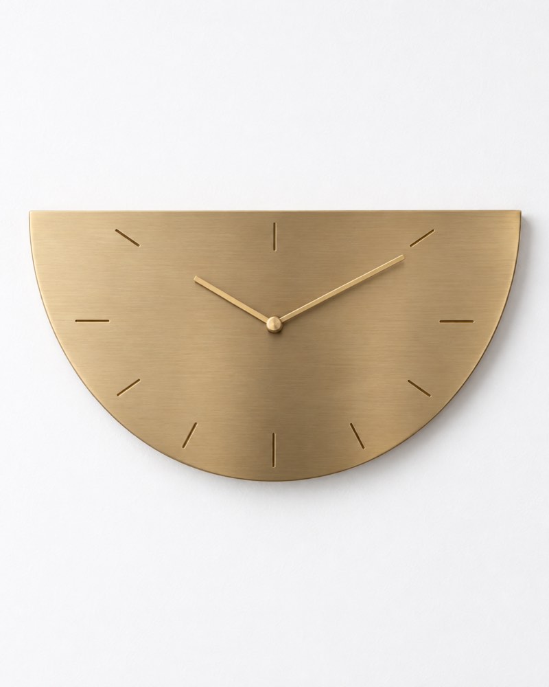 Half Moon Metal Wall Clock
