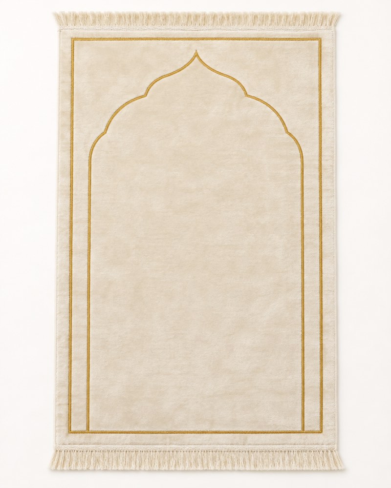Ivory Velvet Prayer Rug