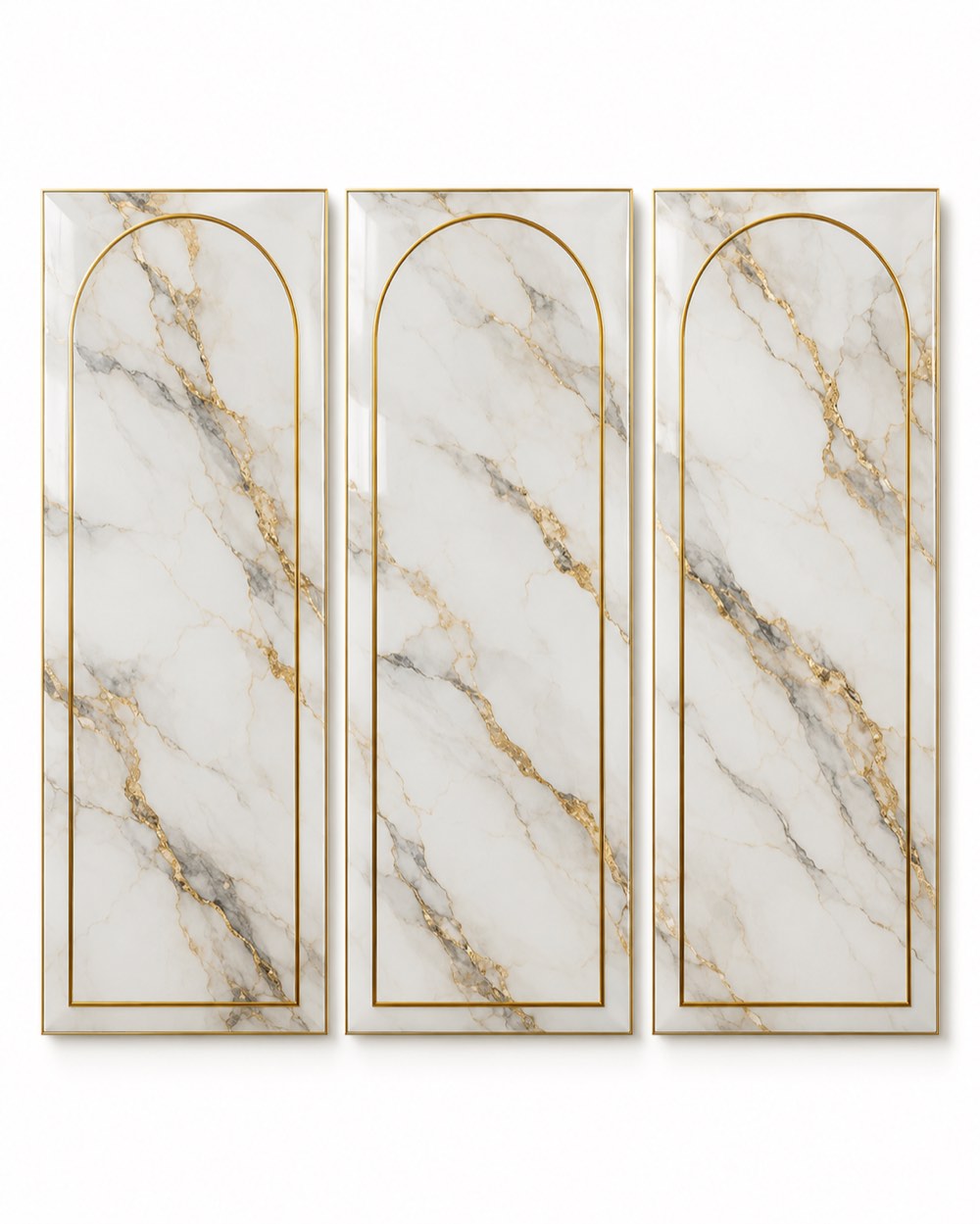 Marble Arches Glass Set of 3