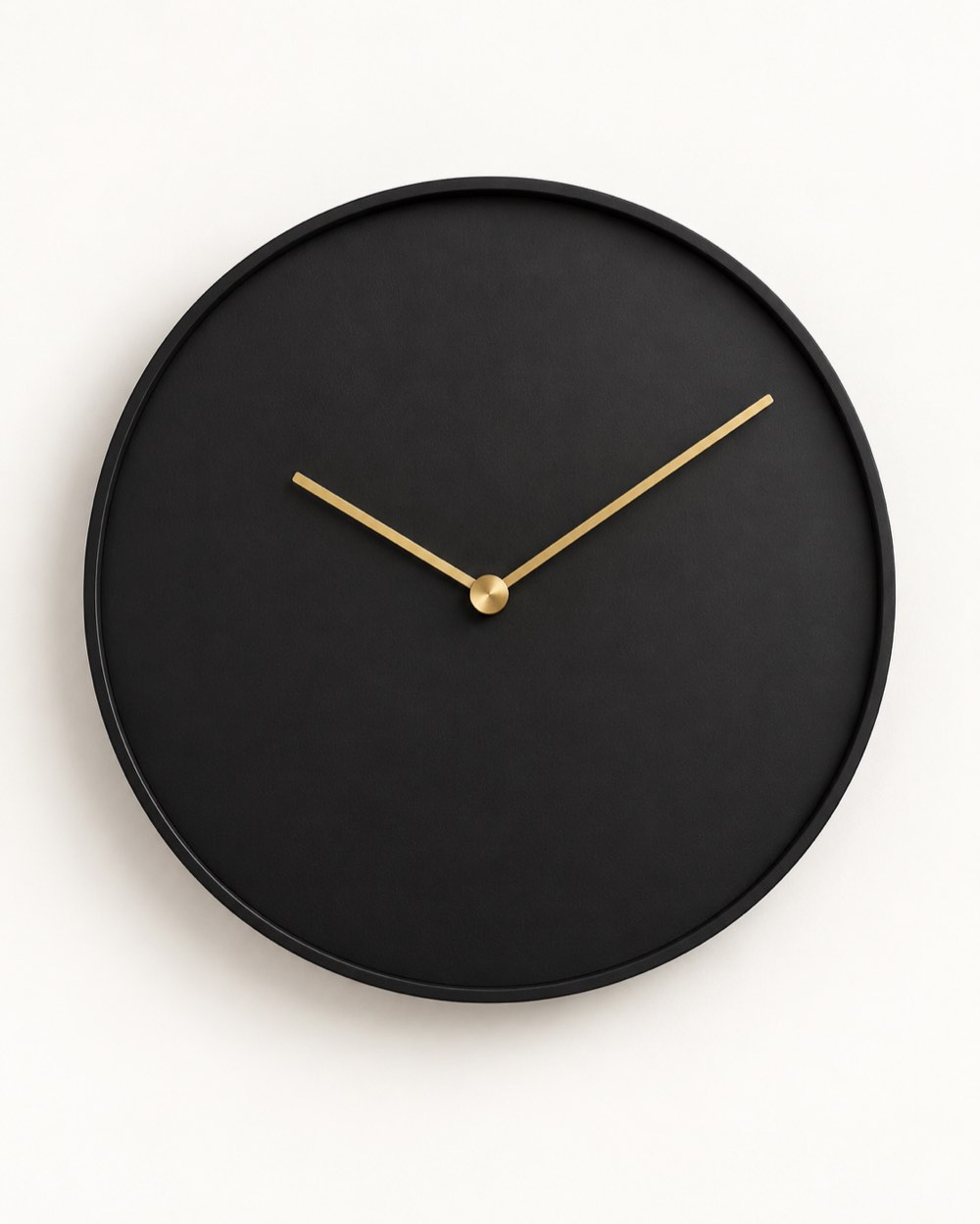 Matte Black Minimalist Wall Clock