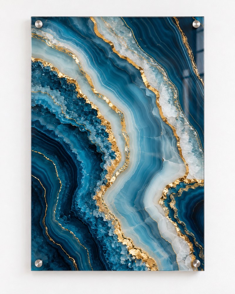 Ocean Agate Glass Wall Art
