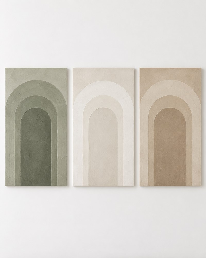 Sage Arch Canvas Trio