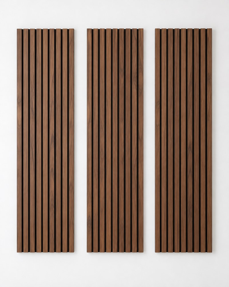 Slatted Walnut Panel Trio