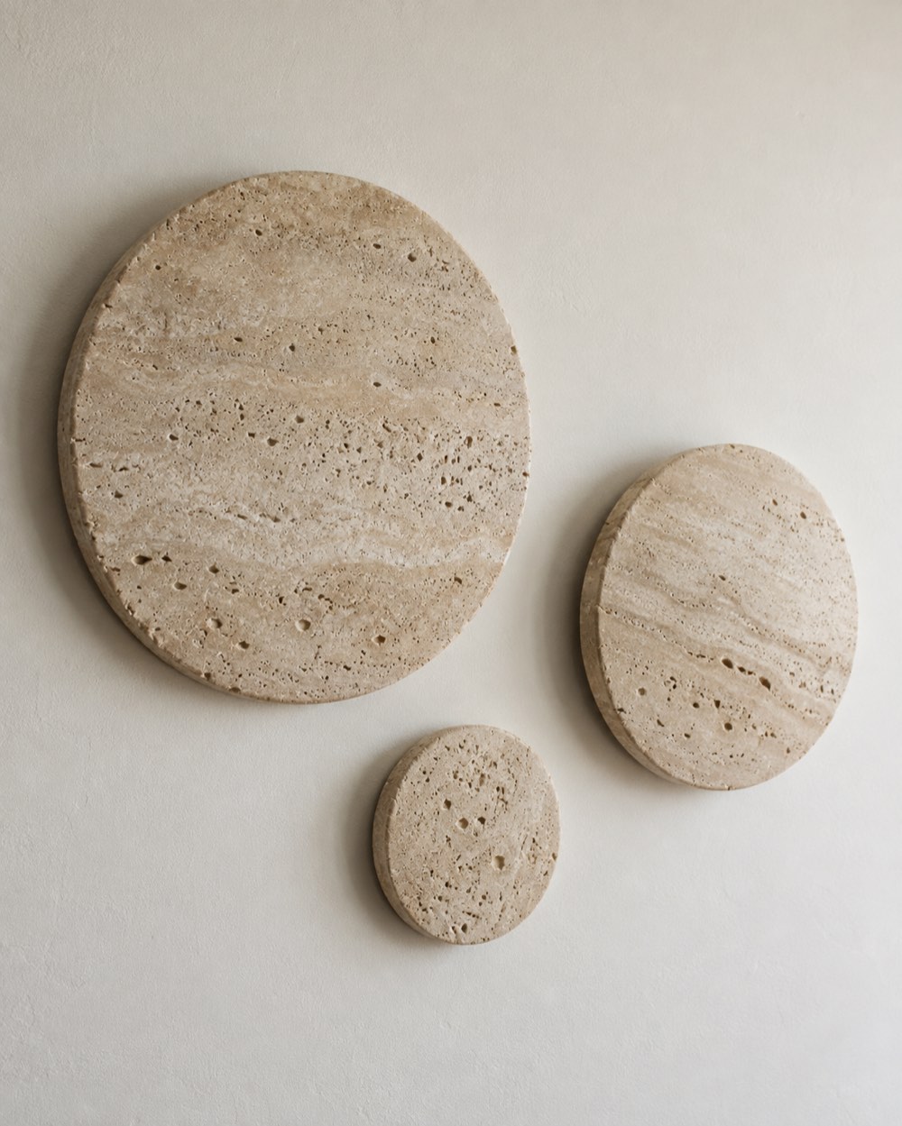 Travertine Circles Wall Art Trio