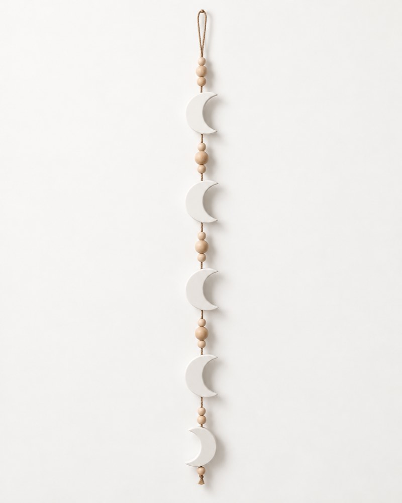 Wood Bead Crescent Garland