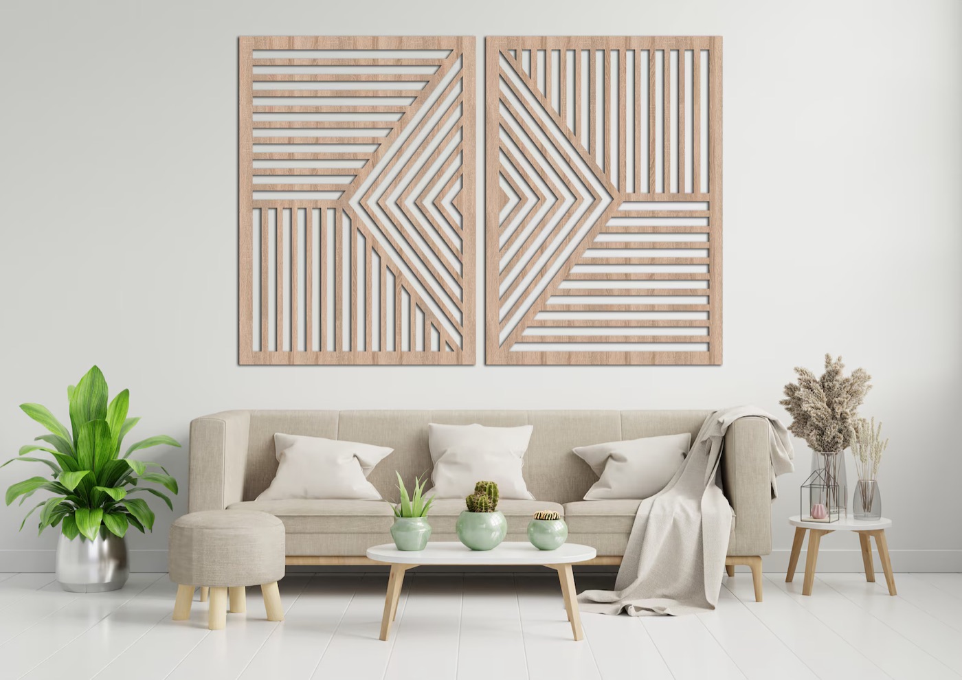 Diamond Lines Diptych