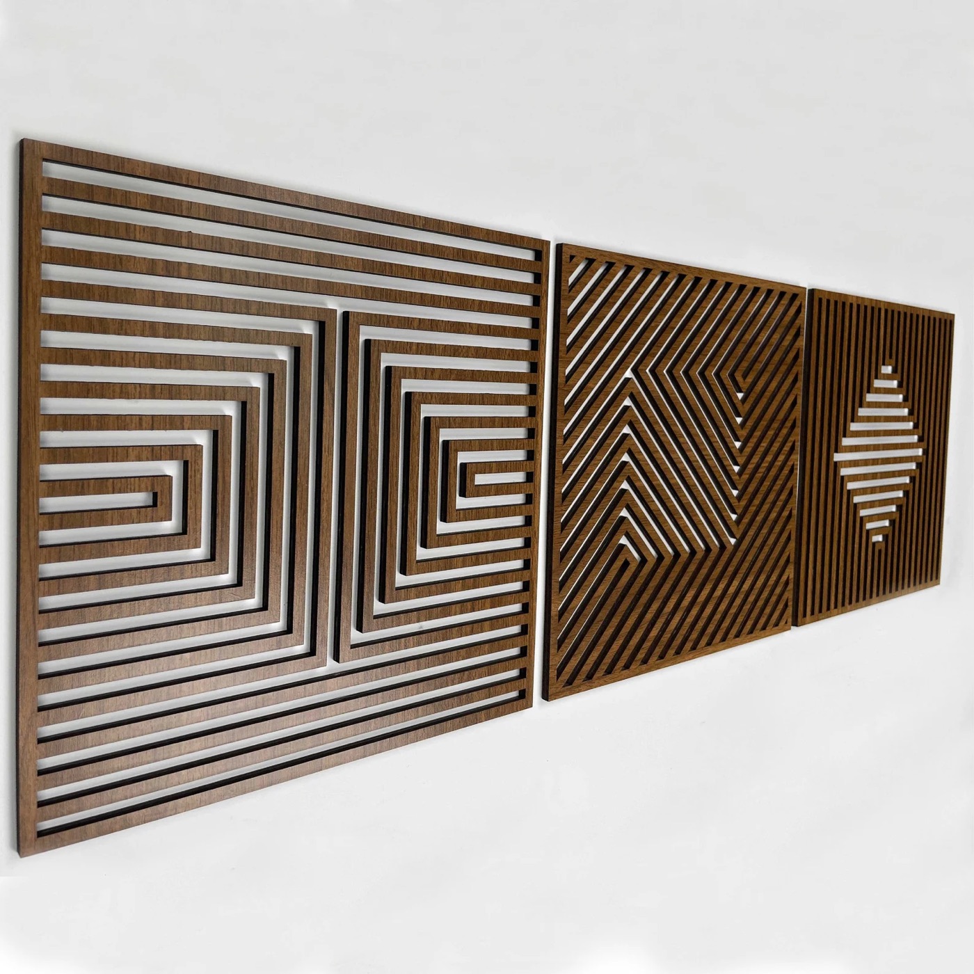 Walnut Labyrinth Triptych