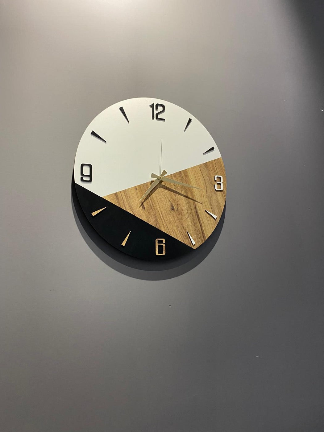 Tri-Tone Colour-Block Wall Clock