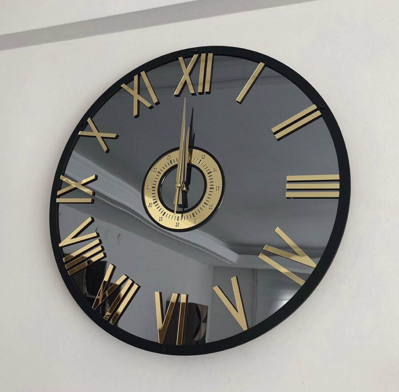 Gold Roman Mirror Wall Clock