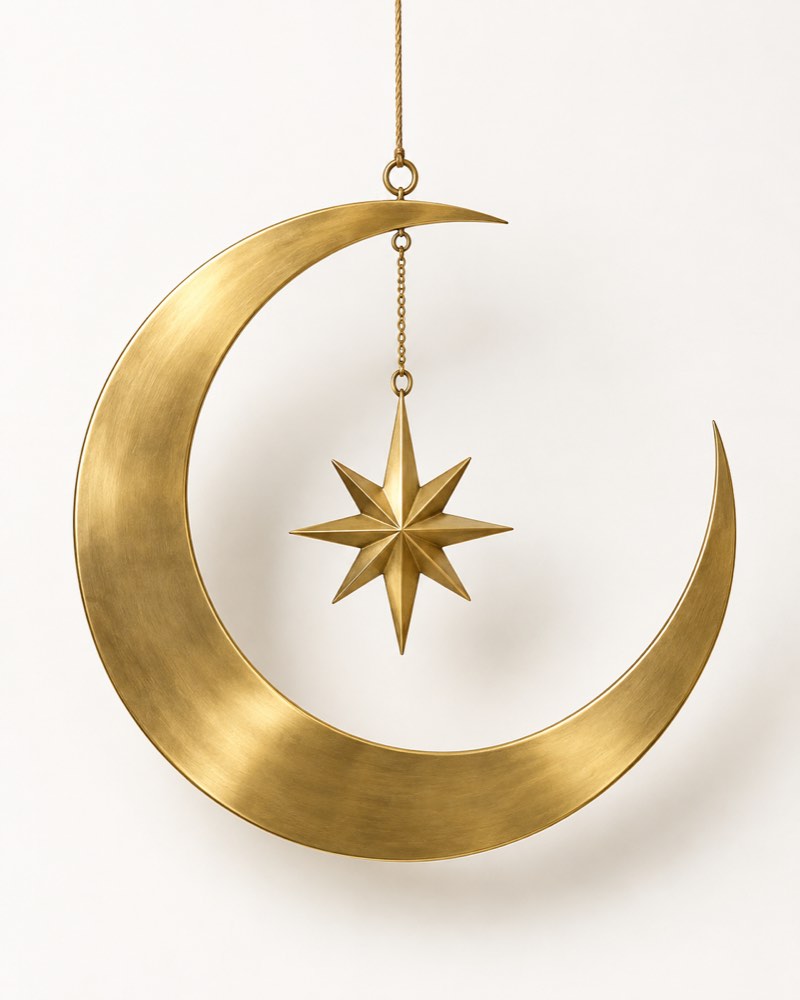 Brass Crescent Wall Hanging