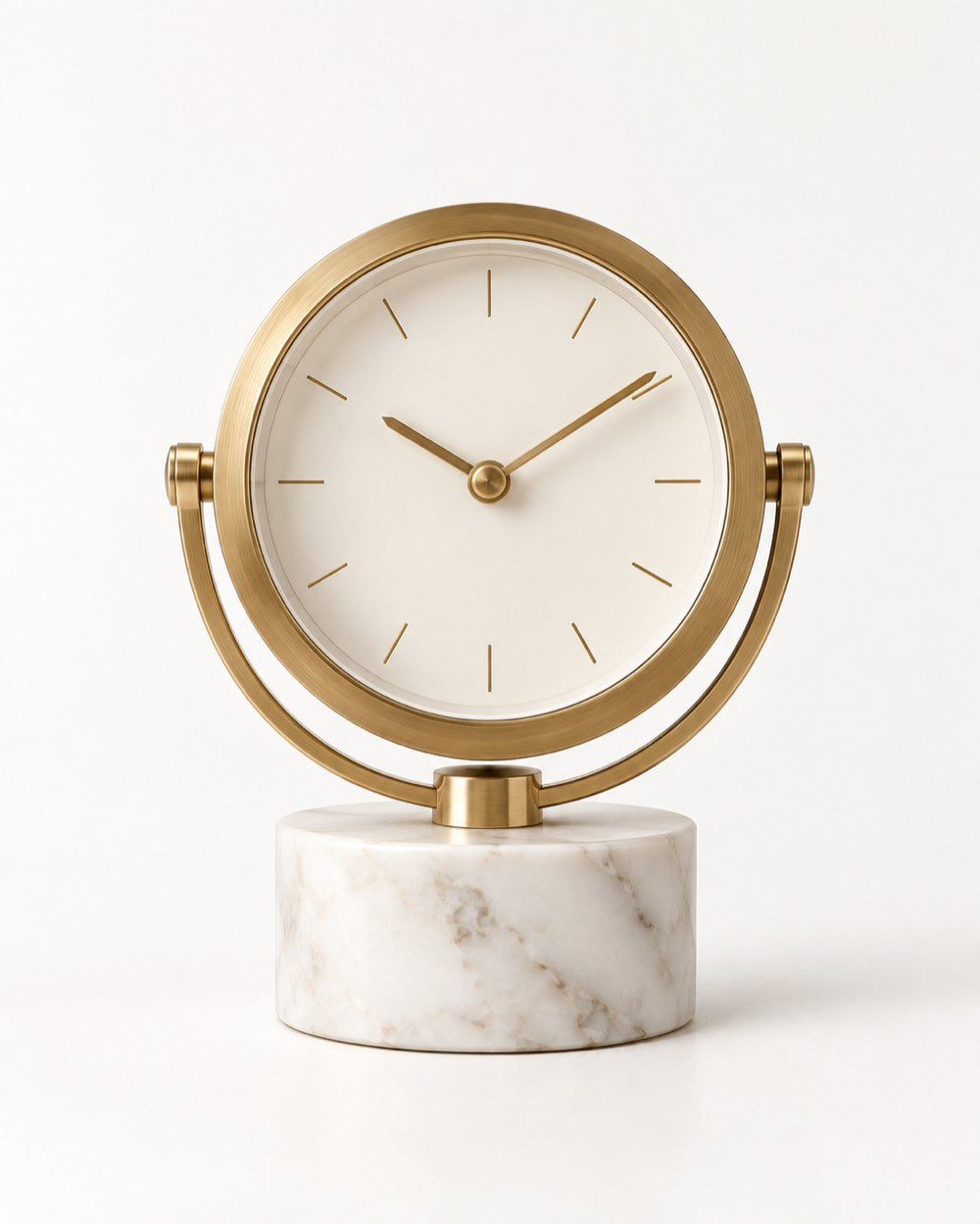 Brass & Marble Desk Clock