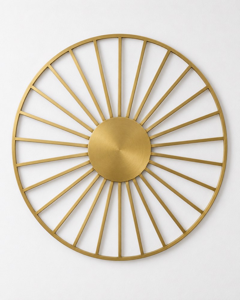 Brass Sunburst Fan Metal Wall Art