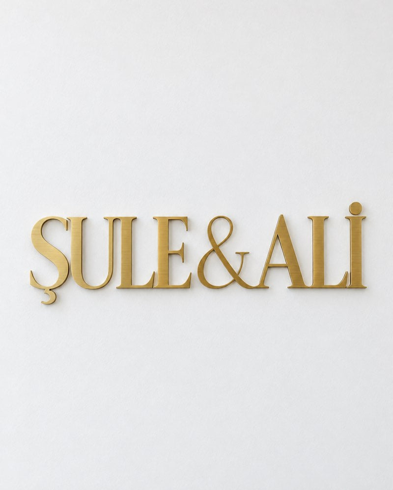 Couple Names Line Art Sign