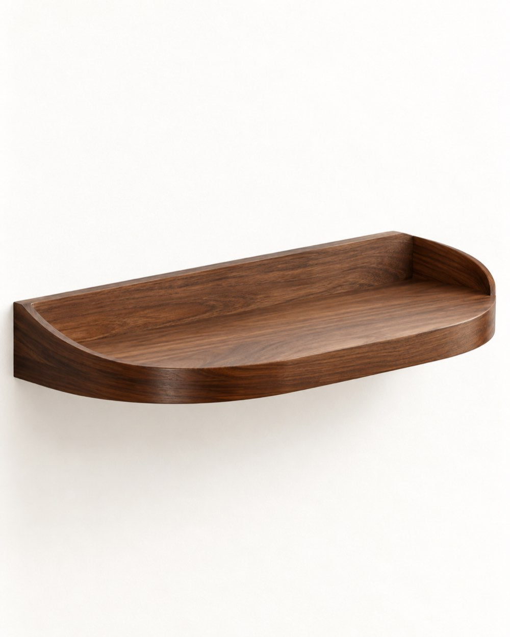 Curved Walnut Floating Shelf
