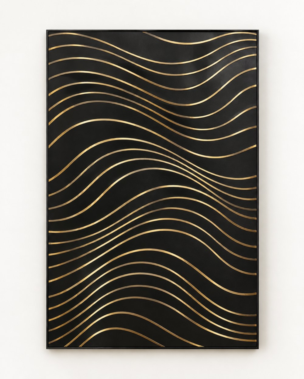 Golden Waves Metal Wall Art