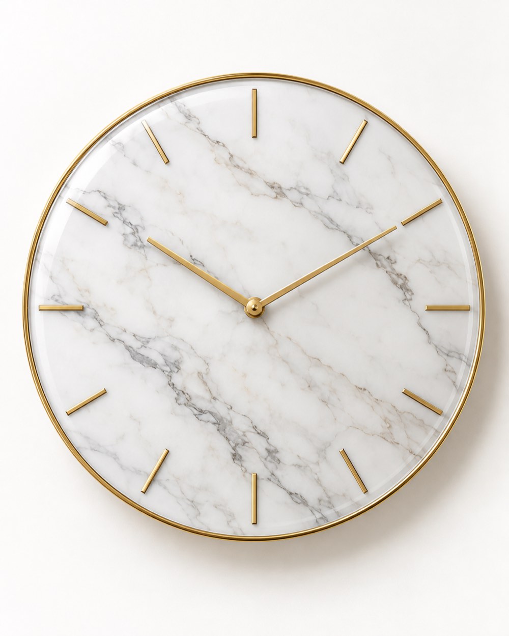 Marble-Effect Glass Wall Clock