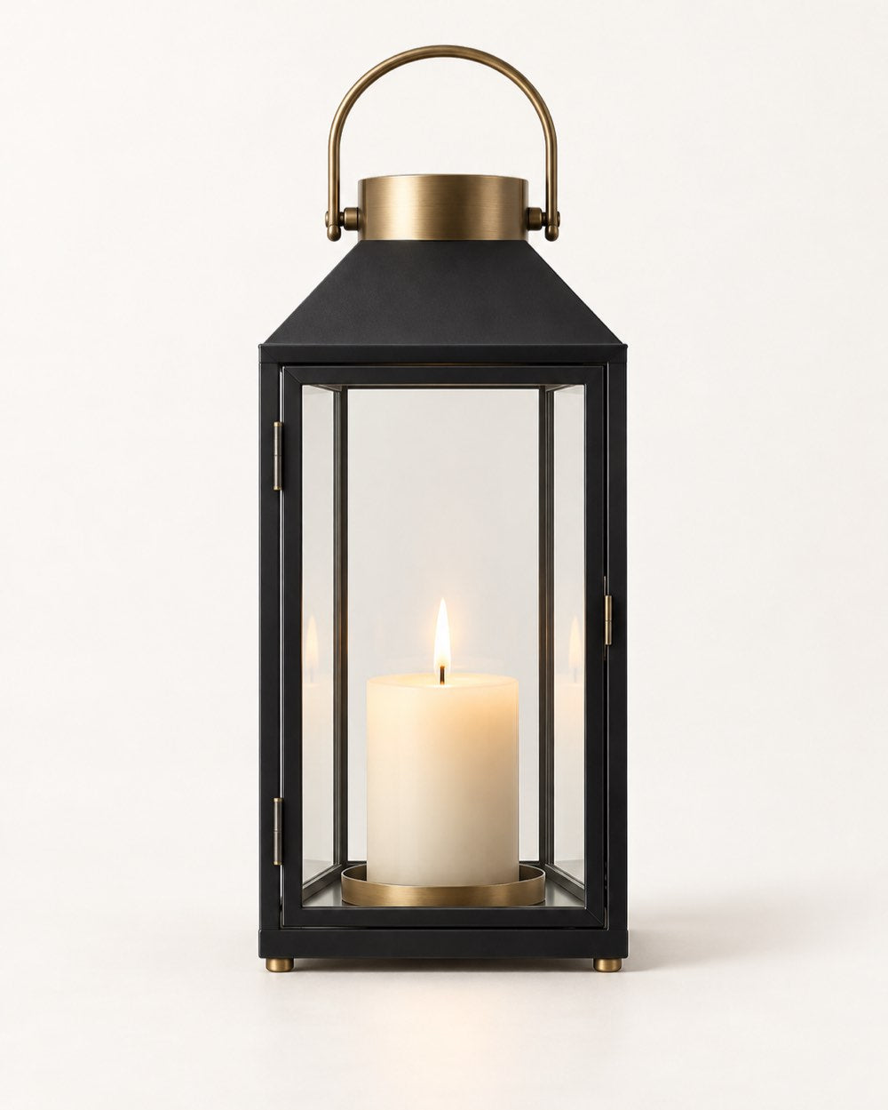 Matte Black & Brass Lantern