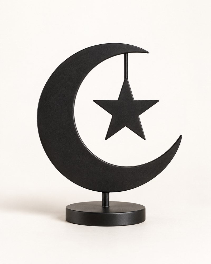 Matte Crescent & Star Table Decor