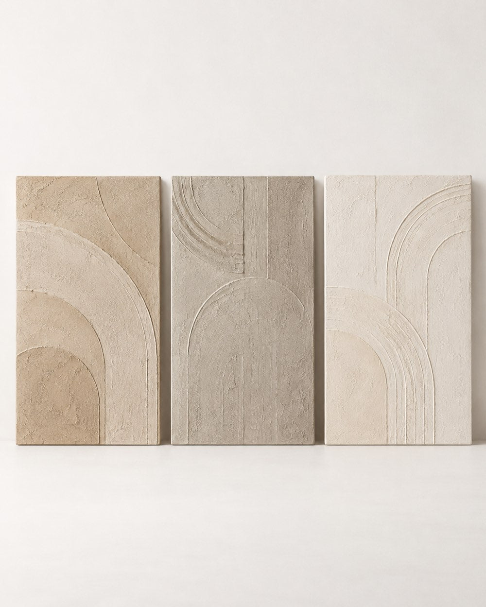 Neutral Textured Abstract Triptych