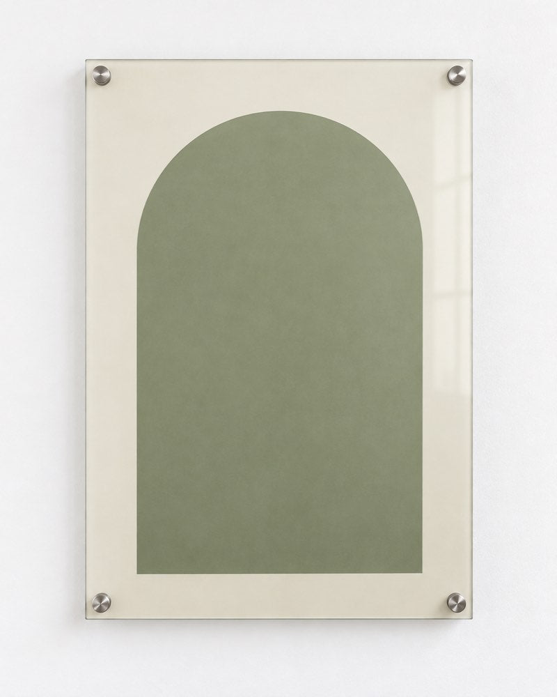 Sage Arch Glass Wall Art
