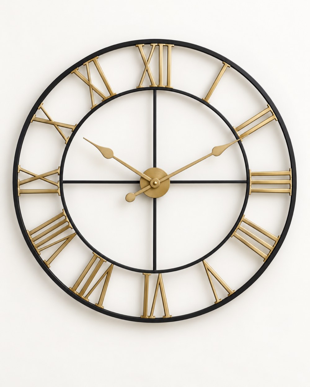 Skeleton Roman Metal Wall Clock – Gold
