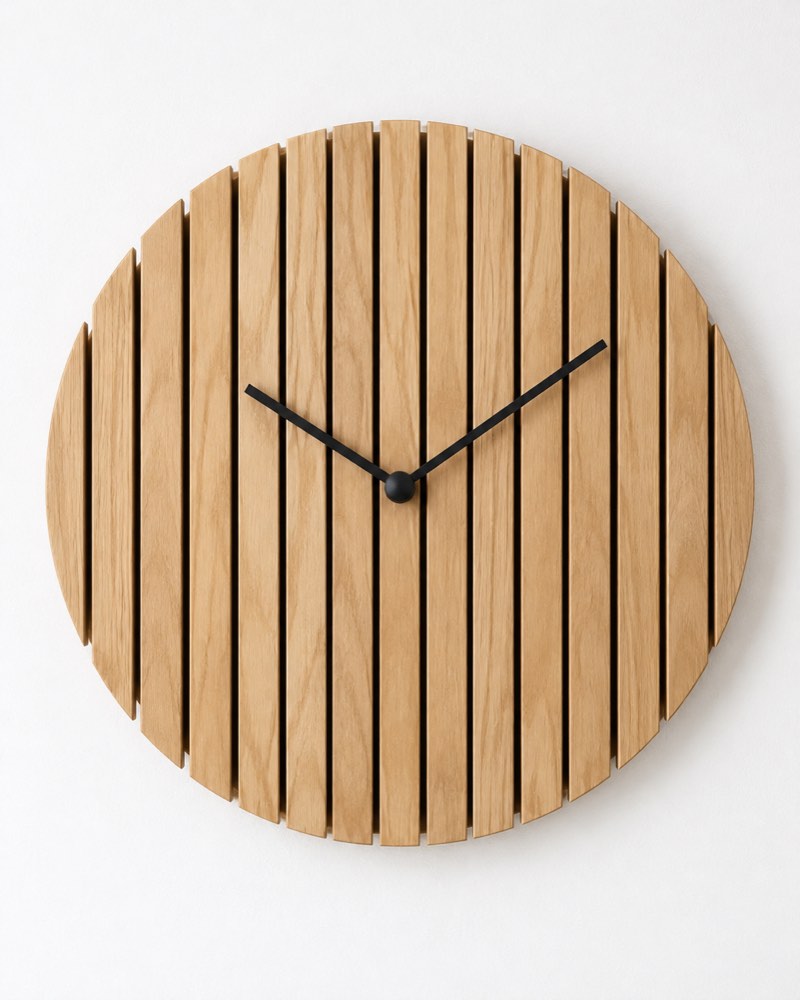 Slatted Wooden Wall Clock