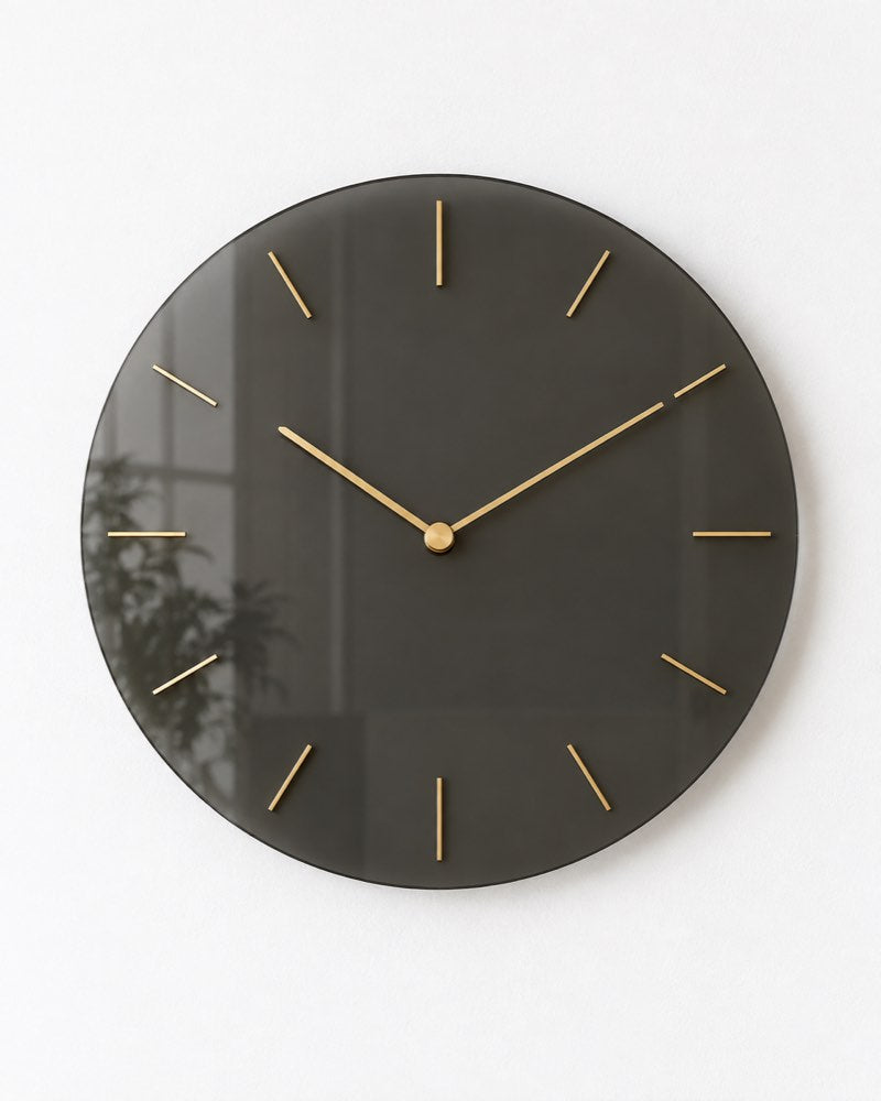 Smoked Glass Wall Clock