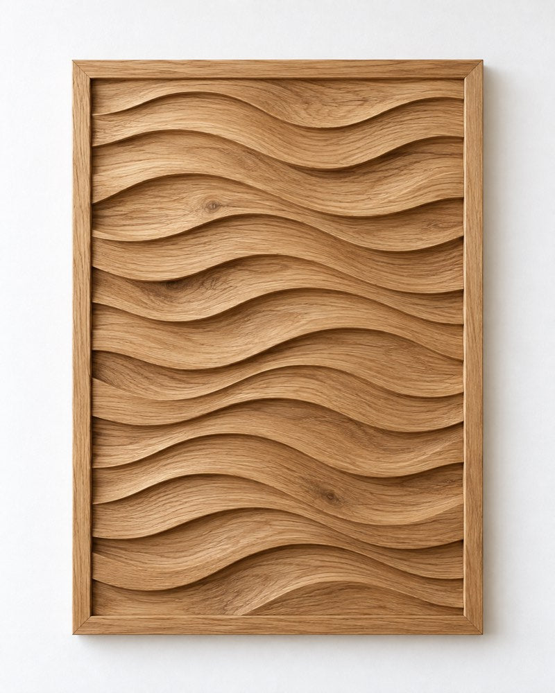 Wave Lines Wooden Wall Panel