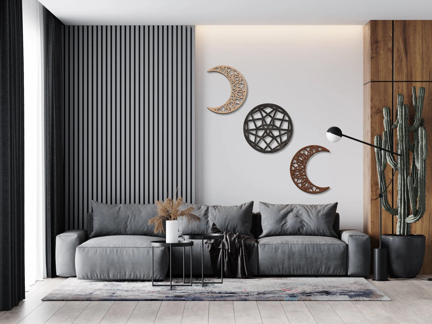 Crescent Moon & Mandala Trio